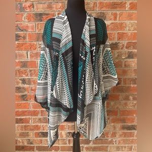 Boho Geometric Sheer Draped Coverup